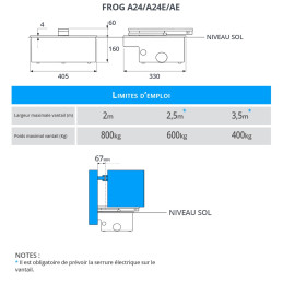 2 x CAME FROG A24E moteurs enterrés 24 V avec caissons